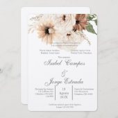 Hochzeit von Boho terracota Einladung (Vorne/Hinten)