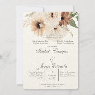 Hochzeit von Boho terracota Einladung
