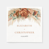 Hochzeit von Boho terracotta und bordeauxroten Pam Serviette (Vorderseite)