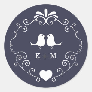 Hochzeit von Boho-Wirbel (veränderbare Hintergrund Runder Aufkleber