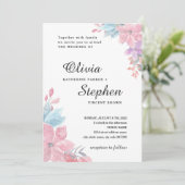 Hochzeit von botanischem Blumen in Aquarellfarbe. Einladung (Stehend Vorderseite)