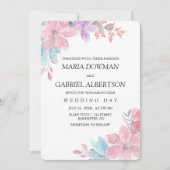 Hochzeit von botanischem Blumen in Aquarellfarbe.  Einladung (Vorderseite)