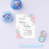 Hochzeit von botanischem Blumen in Aquarellfarbe. Flyer (Einzeln)