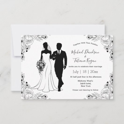 Hochzeit von botanischen Brauten und Bräuchen Einladung (Vorderseite)