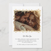 Hochzeit von botanischen Rahmen in Gold Save The Date (Rückseite)