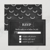 Hochzeit von Bowties und Perlen RSVP Karte (Vorne/Hinten)