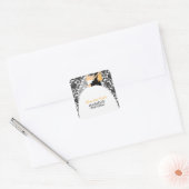 Hochzeit von Braut und Bräutigam Quadratischer Aufkleber (Umschlag)