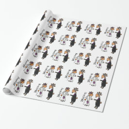 Hochzeit von Braut und Gräuelziege Geschenkpapier
