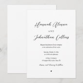 Hochzeit von Braut und Groom Einladung (Vorne/Hinten)