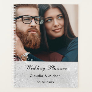 Hochzeit von Brautpaaren mit Silberner Glitzer Planer
