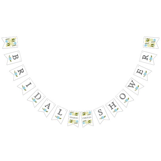 Hochzeit von Brautparty aqua und Wilden Blume Wimpelkette (Alle)