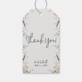 Hochzeit von Brautpavillon Wildblume Geschenkanhänger (Rückseite)