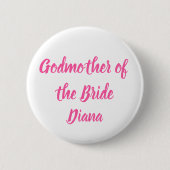 Hochzeit von Bride-Pink-Individuelle Name Button (Vorderseite)