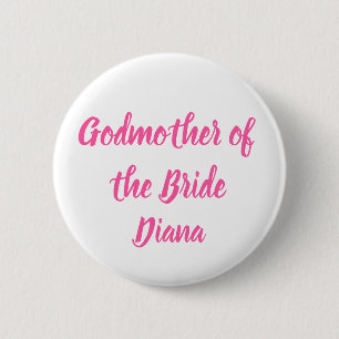 Hochzeit von Bride-Pink-Individuelle Name Button