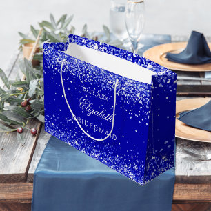 Hochzeit von Bridesmaid, Königsblauer Name Große Geschenktüte