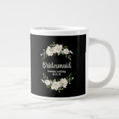Hochzeit von Bridesmaid Schwarz und Weiß mit Blume Jumbo-Tasse (Rechts)