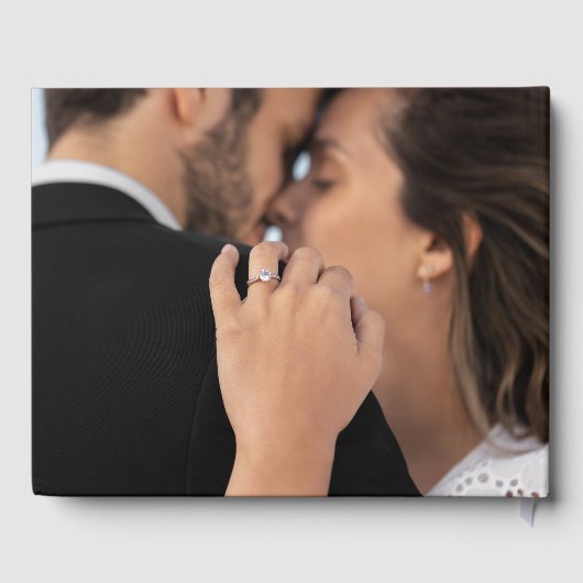 Hochzeit von Brown Floral Foto Gästebuch (Rückseite)