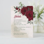 Hochzeit von Burgund Blume Begleitkarte (Stehend Vorderseite)