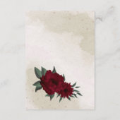 Hochzeit von Burgund Blume Begleitkarte (Rückseite)