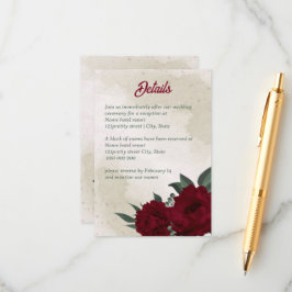 Hochzeit von Burgund Blume Begleitkarte