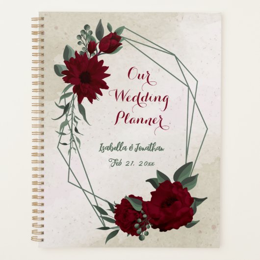 Hochzeit von Burgund Blume Planer (Vorderseite)