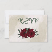 Hochzeit von Burgund Blume RSVP Karte (Rückseite)