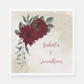 Hochzeit von Burgund Blume Serviette (Vorderseite)