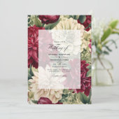 Hochzeit von Burgund, Elfenbeinküste und Grüner Wa Einladung (Stehend Vorderseite)