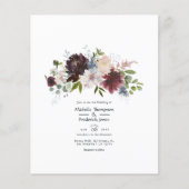 Hochzeit von Burgund, Marine und Blush Flyer (Vorne)