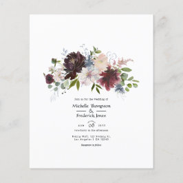 Hochzeit von Burgund, Marine und Blush Flyer