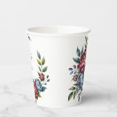 Hochzeit von Burgund Peony und Blue Rose Pappbecher (Links)