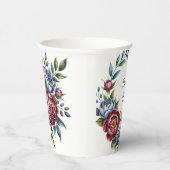 Hochzeit von Burgund Peony und Blue Rose Pappbecher (Rechts)