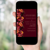 Hochzeit von Burgund-Rosa-Pfirsich Einladung