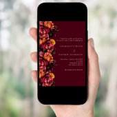 Hochzeit von Burgund-Rosa-Pfirsich Einladung