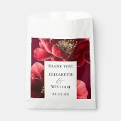 Hochzeit von Burgund Rot und Gold Geschenktütchen (Vorderseite)