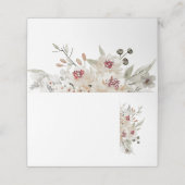 Hochzeit von Burgund und Elfenbeinblümchen Platzkarte (Außenseite Aufgefaltet)