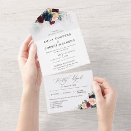 Hochzeit von Burgund und Marine All In One Einladung