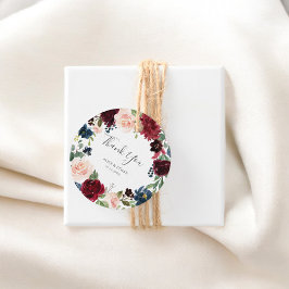 Hochzeit von Burgund und Navy Blue Floral Vielen D Geschenkanhänger