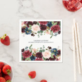 Hochzeit von Burgund und rosa, florales Wasser Serviette (Beispiel)