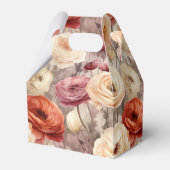 Hochzeit von Burgundy Cream Spring Flowers Geschenkschachtel (Rückseite)