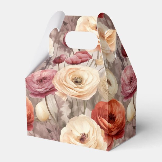 Hochzeit von Burgundy Cream Spring Flowers Geschenkschachtel (Vorderseite)