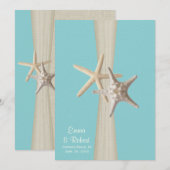 Hochzeit von Burlap und Starfish Aqua Beach Einladung (Vorne/Hinten)