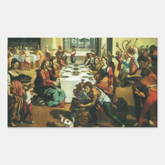 Hochzeit von Cana durch Andrea Boscoli, Kunst der Rechteckiger Aufkleber (Vorderseite)
