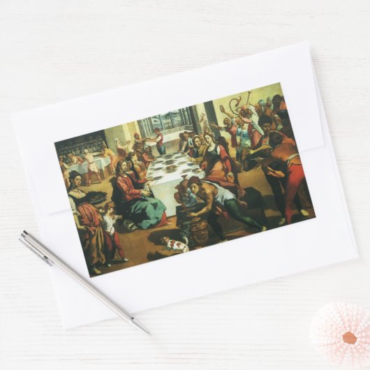 Hochzeit von Cana durch Andrea Boscoli, Kunst der  Rechteckiger Aufkleber (Umschlag)