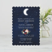 Hochzeit von Celestial Moon und Stars Einladung (Stehend Vorderseite)