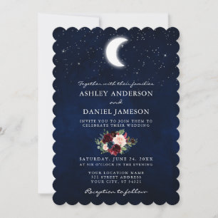 Hochzeit von Celestial Moon und Stars Einladung