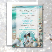 Hochzeit von Couple's Foto Sea Glass Coastal Einladung