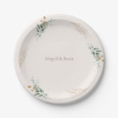 Hochzeit von Cream & Gold Pappteller (Vorderseite)