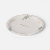 Hochzeit von Cream & Gold Pappteller (Schrägansicht)