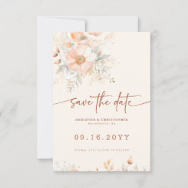 Hochzeit von Cream Peach Floral Save The Date